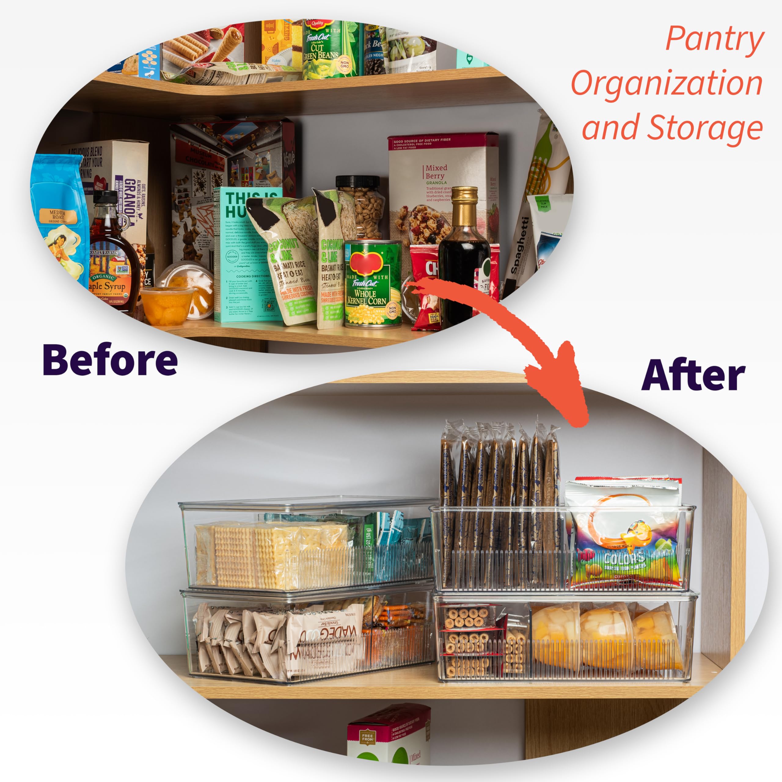 ClearSpace close-up of removable divider demonstrating customizable compartments for snacks