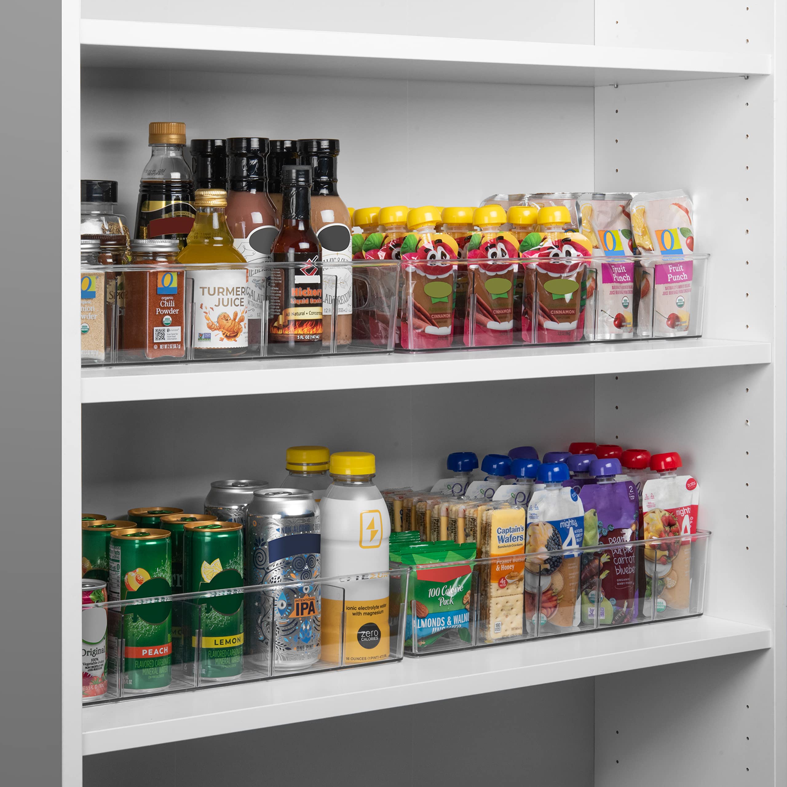 ClearSpace clear bins inside fridge organizing condiments and snacks