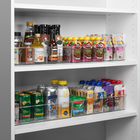 ClearSpace clear bins inside fridge organizing condiments and snacks