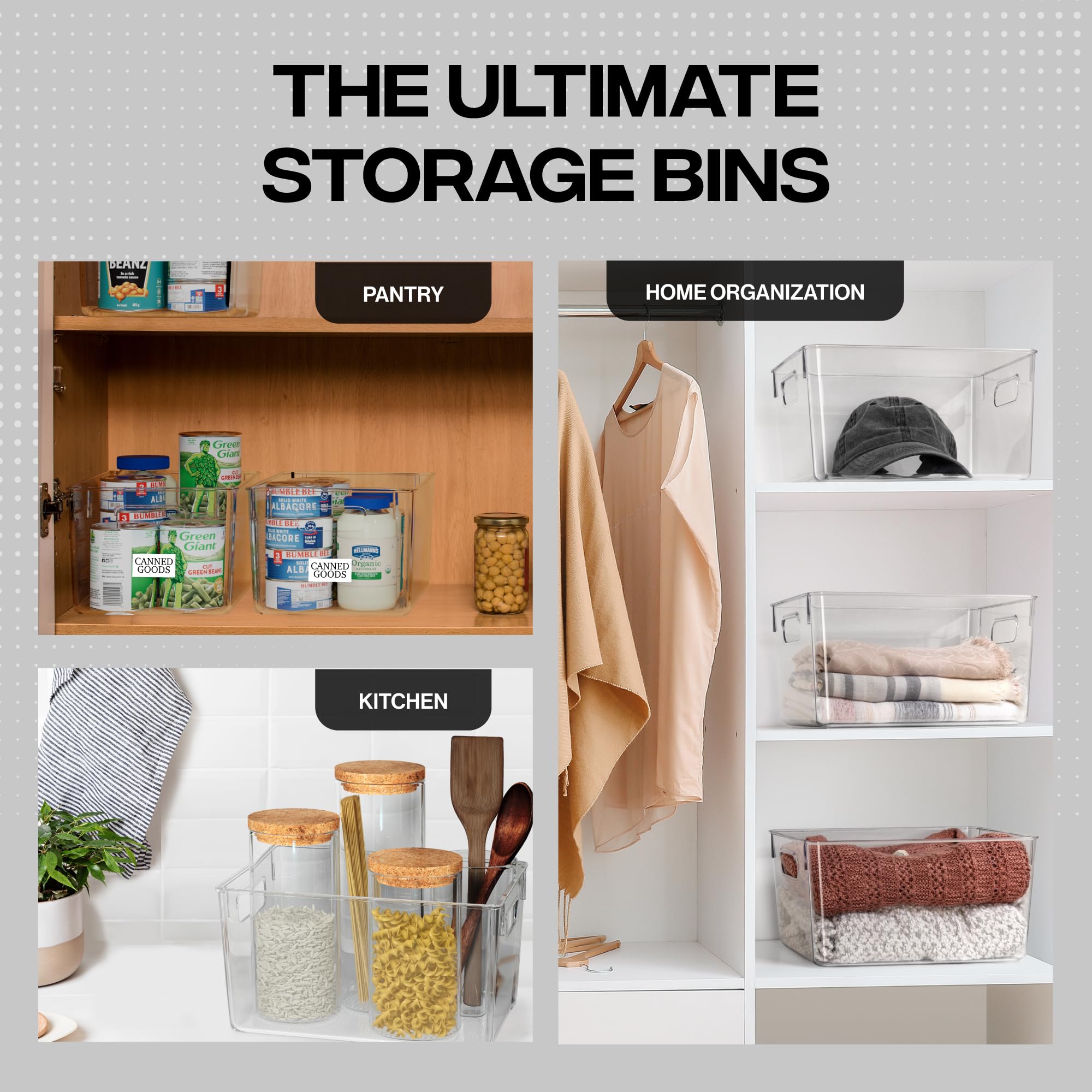 ClearSpace bins arranged on fridge shelf for quick-visibility benefit