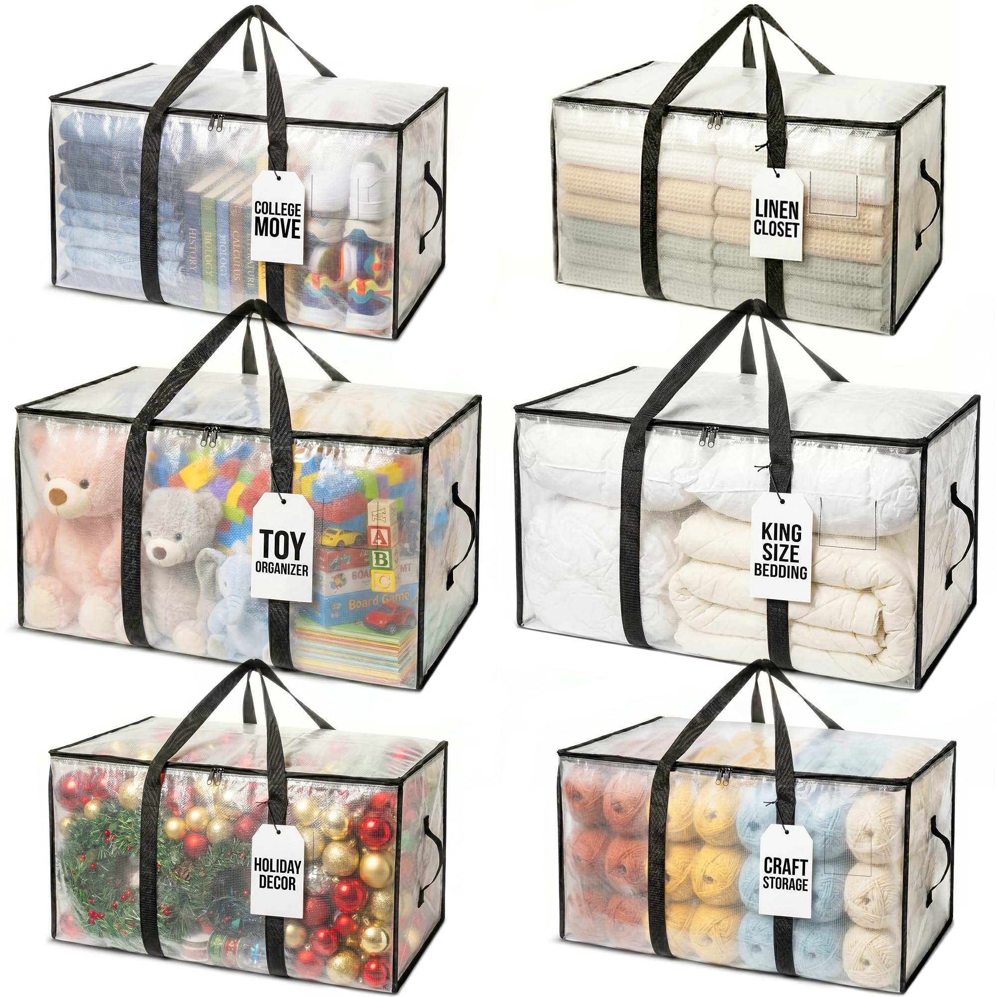 ClearSpace front view showing pack of six bags and large capacity benefit