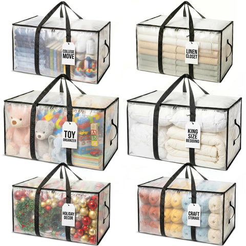 ClearSpace front view showing pack of six bags and large capacity benefit