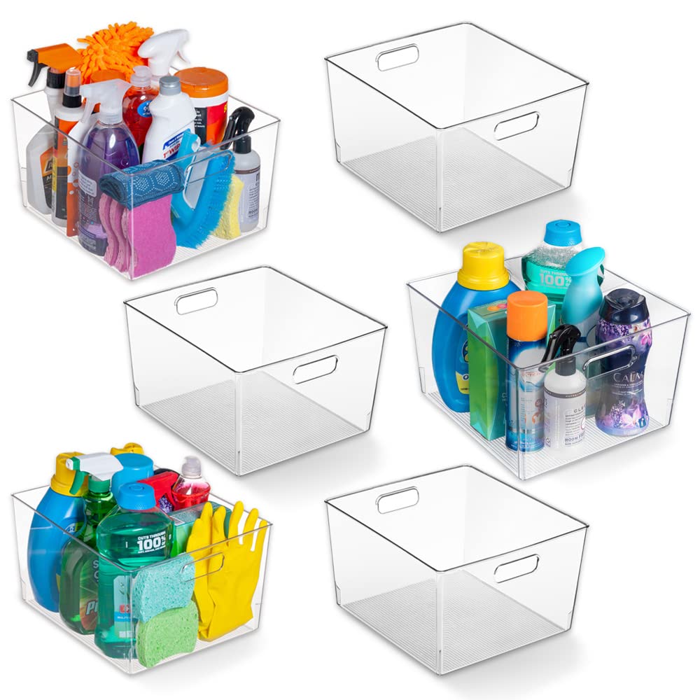ClearSpace front view of six clear bins showing uniform storage and visibility