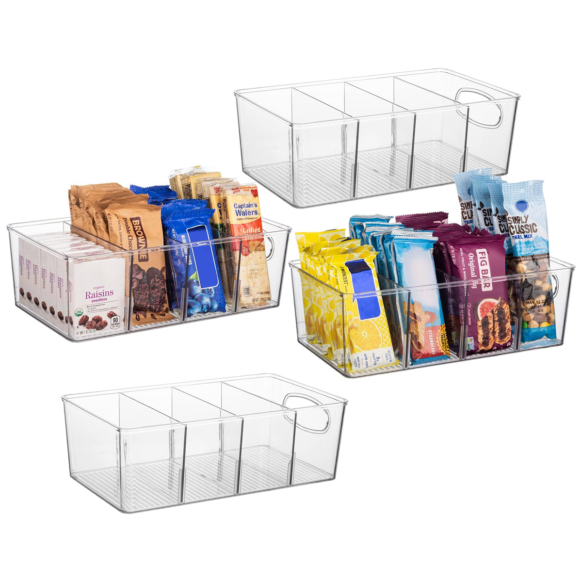 ClearSpace front view of clear bin showing organized contents and quick visibility