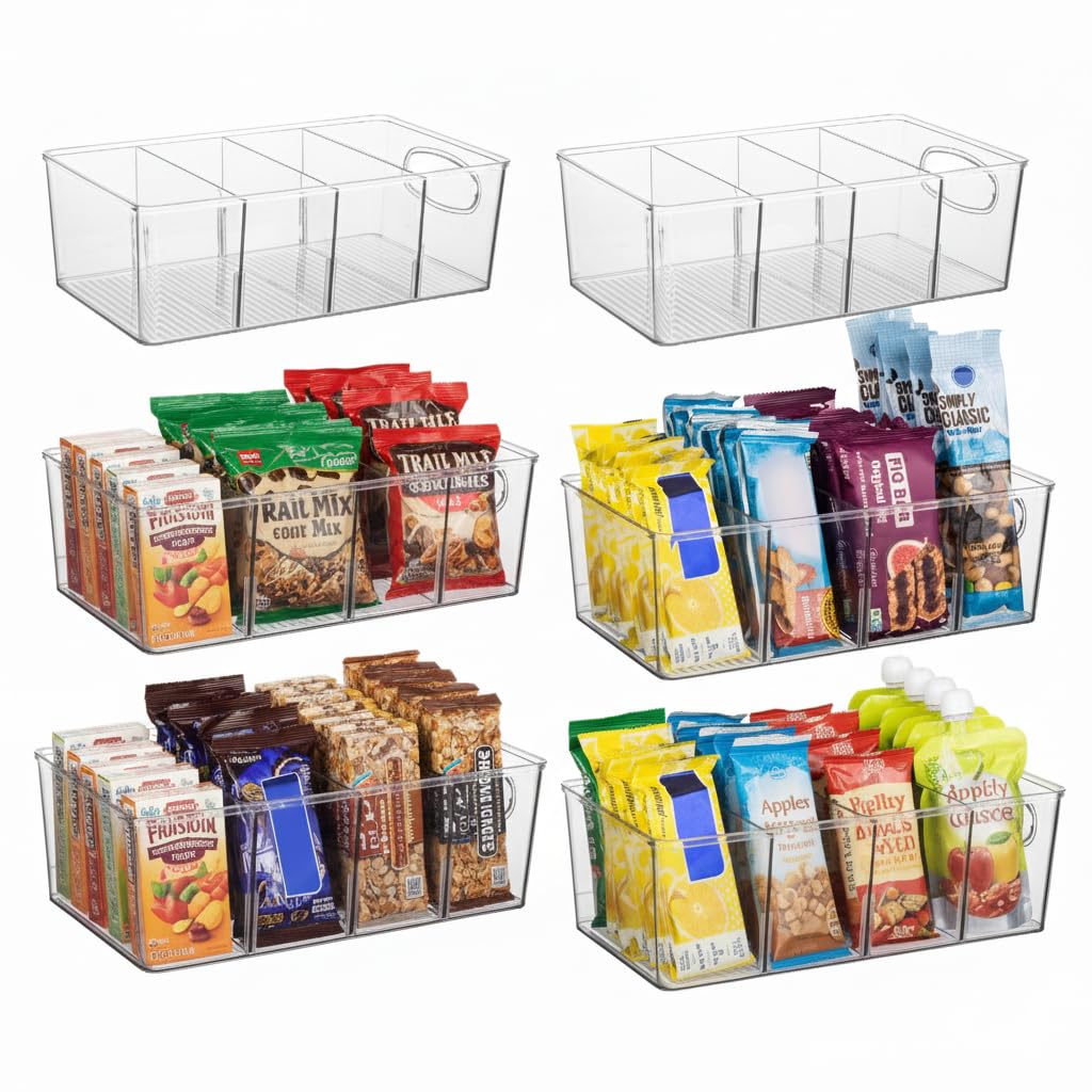 ClearSpace front view of clear bin showing handle and tidy storage benefit
