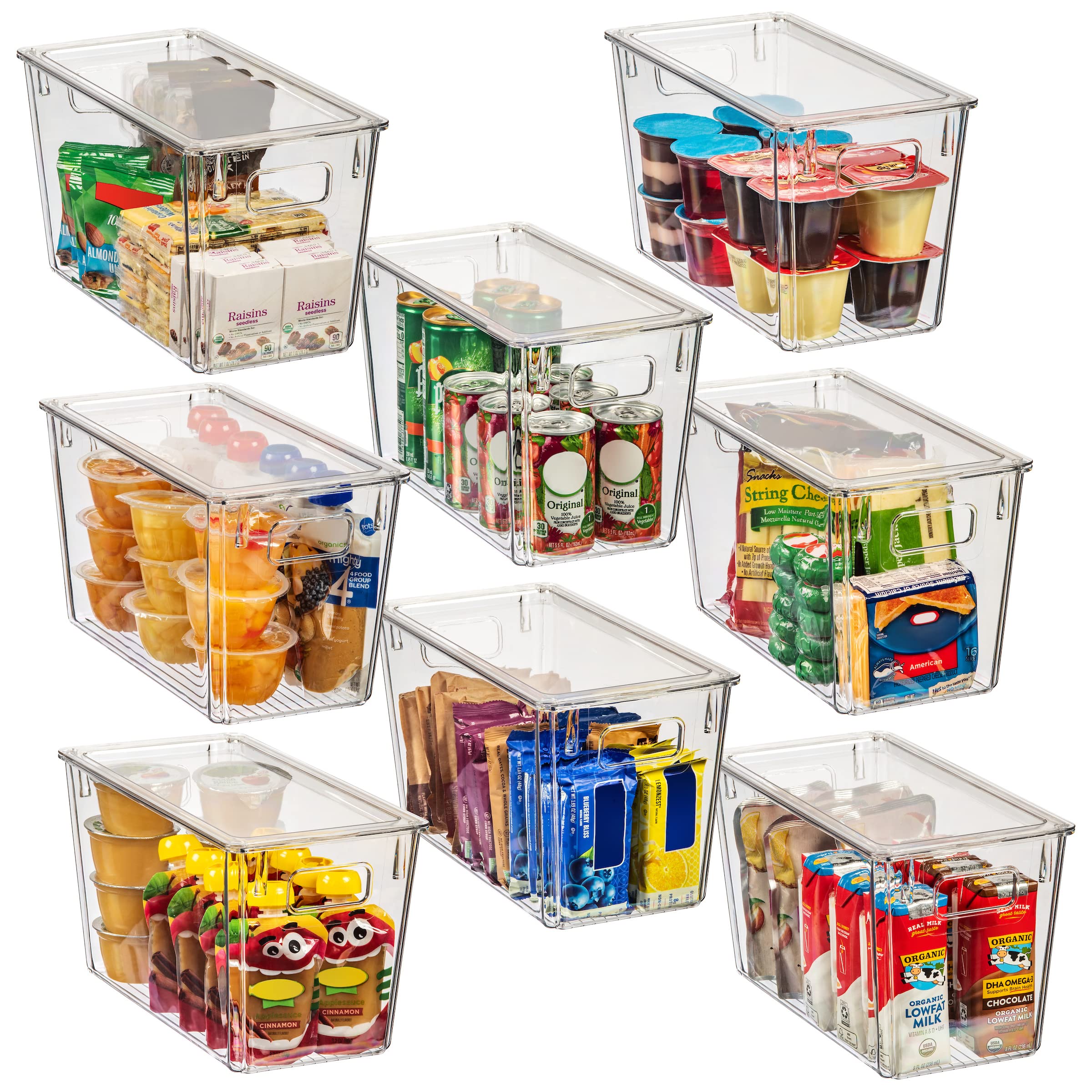 ClearSpace front view of eight bins with lids showing neat storage benefit