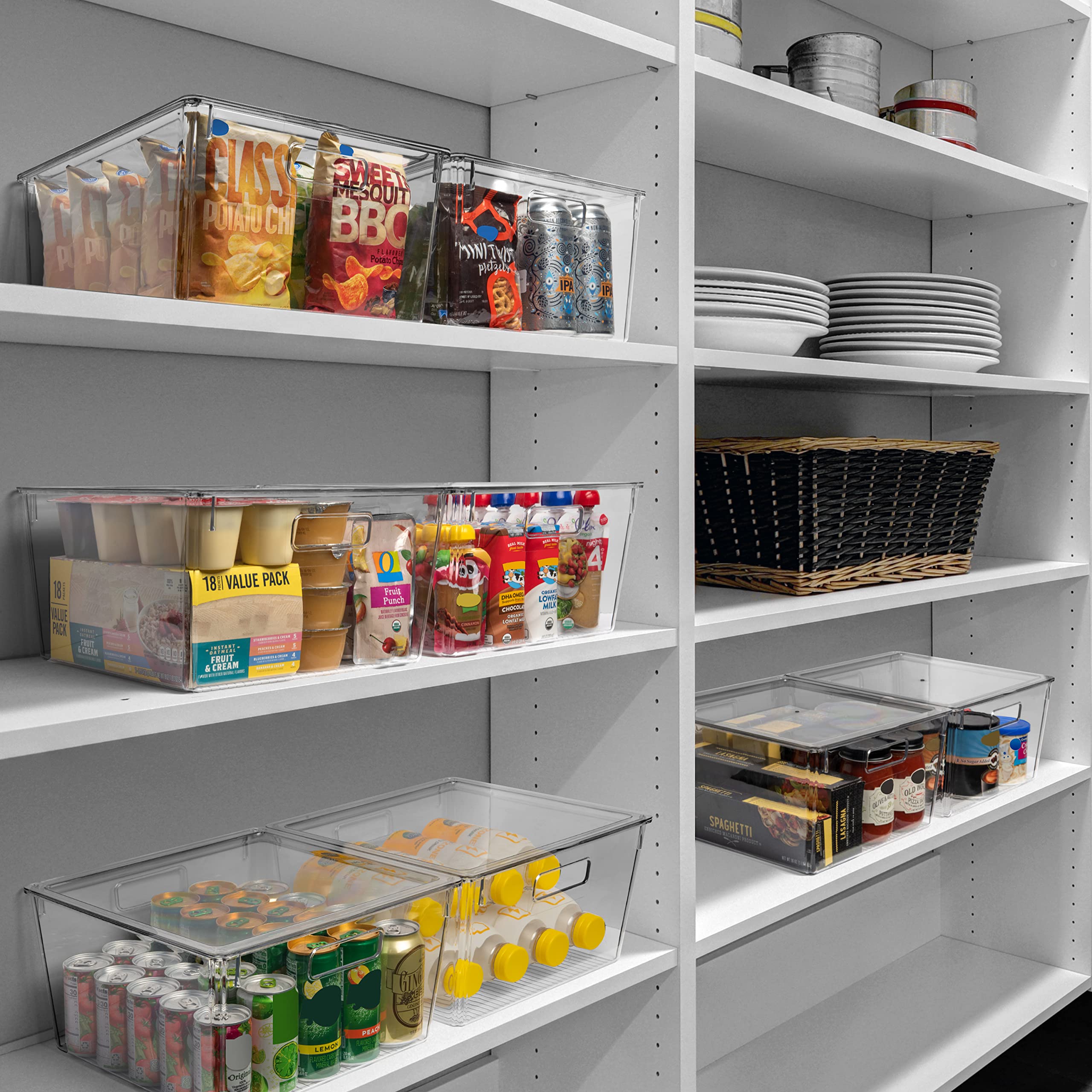 ClearSpace bins inside a refrigerator showing visible contents and easy access