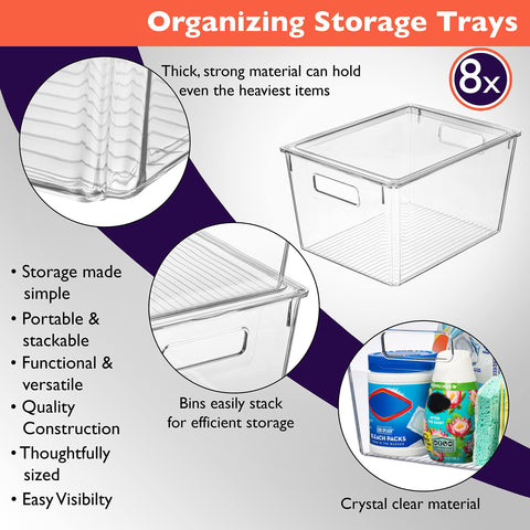 ClearSpace bins arranged in pantry demonstrating visibility and space-saving benefits