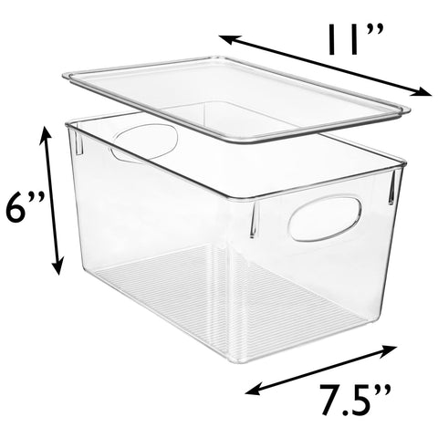 ClearSpace bins on kitchen shelf illustrating tidy, space-saving storage