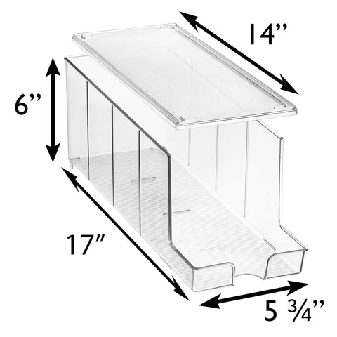 ClearSpace stacked inside refrigerator showing space-saving benefit