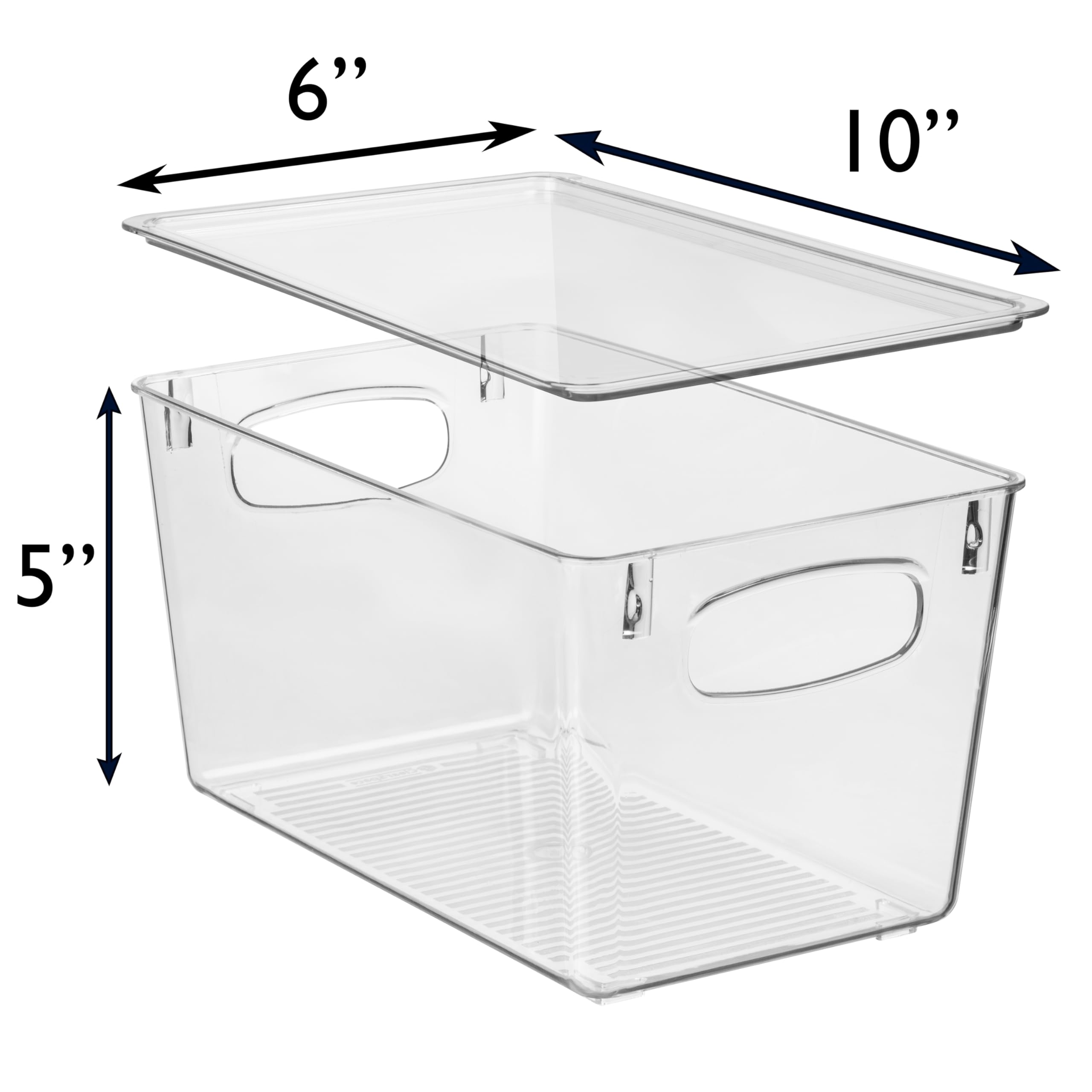 ClearSpace stacked bins inside a refrigerator maximizing vertical storage space