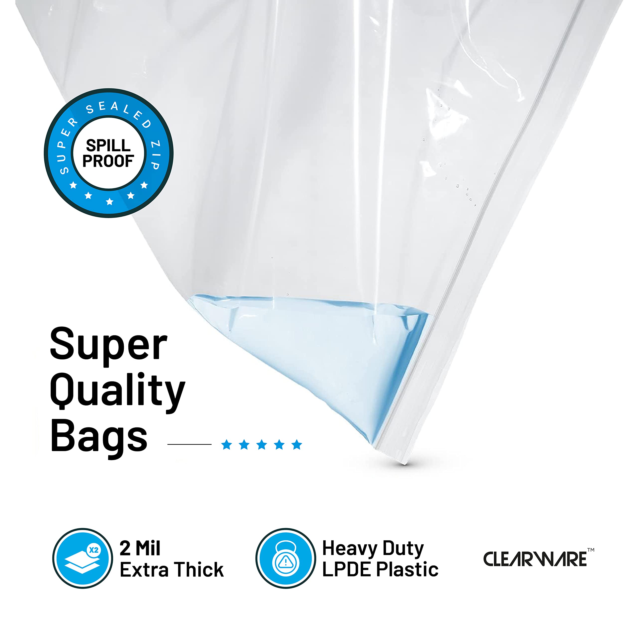 CLEARWARE bag laid beside a cookie sheet to show 18x24 size comparison benefit