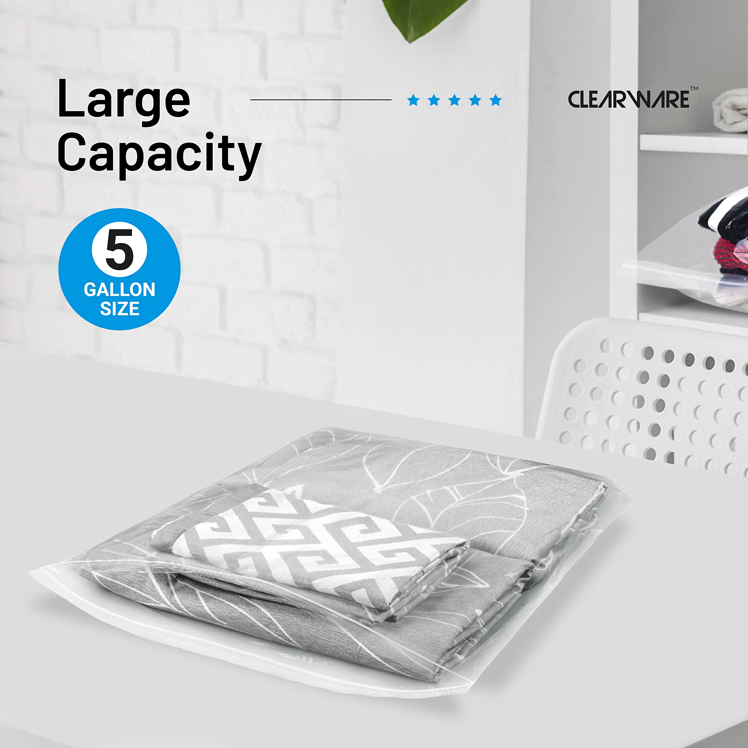 CLEARWARE clear LDPE texture close-up showing durable, tear-resistant material