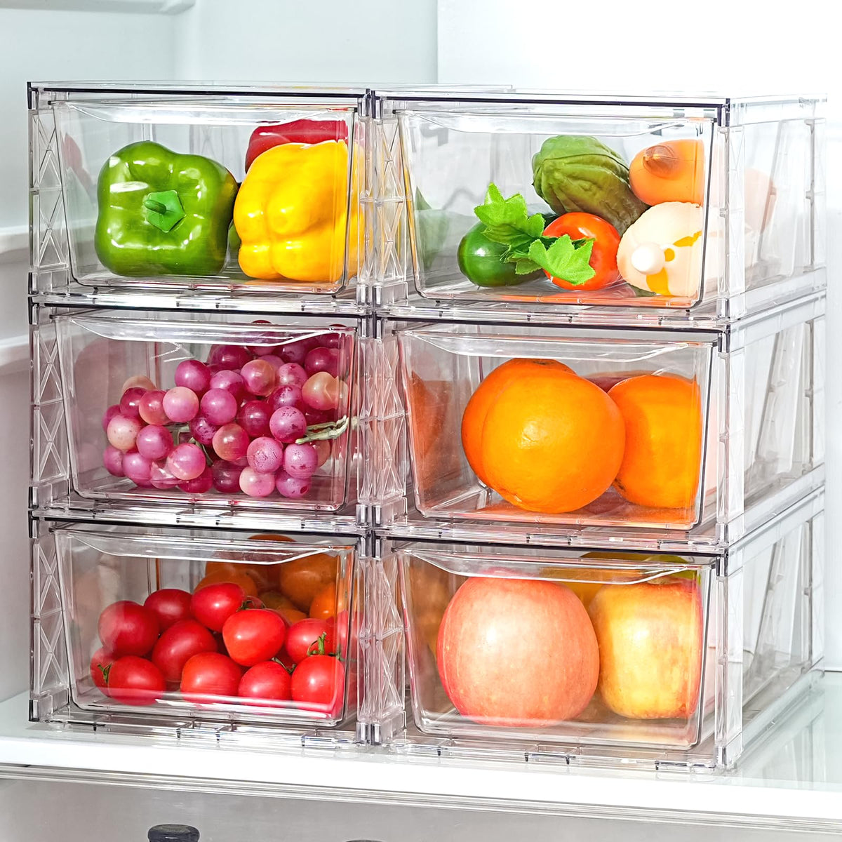 Clemate front packaging view showing clear drawers for instant pantry organization