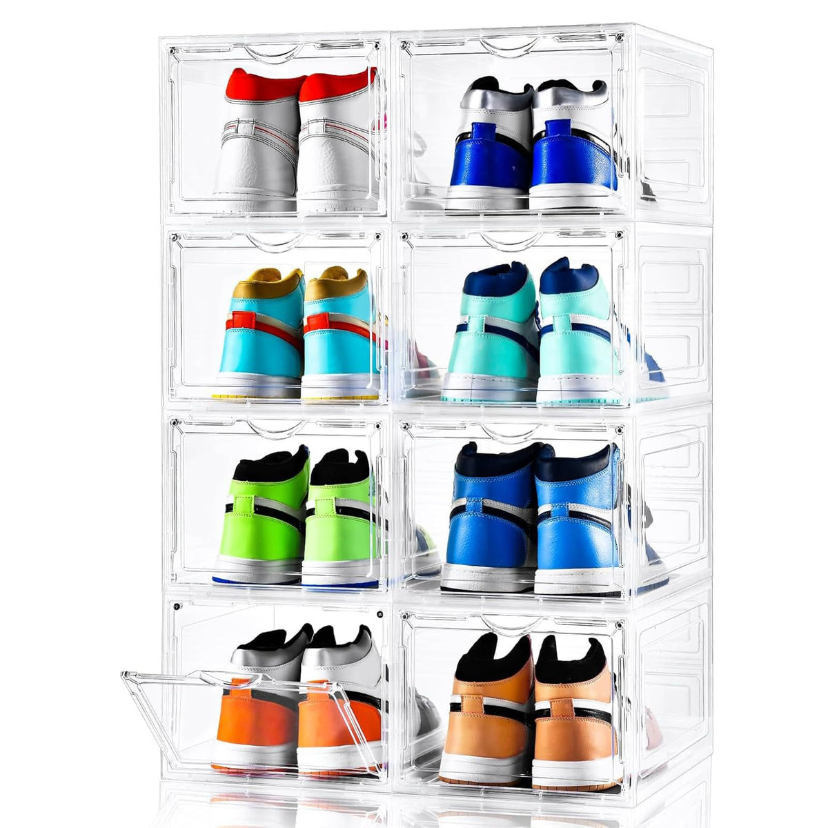 Clemate front view 8-pack showing clear display and space-saving benefit