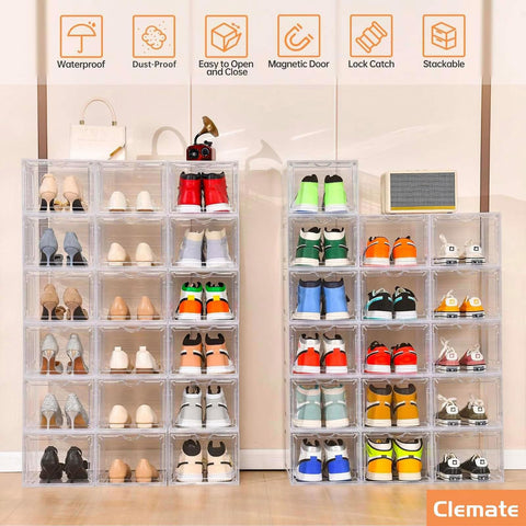 Clemate side profile stacked boxes showing stable vertical storage