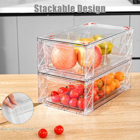Clemate stacked drawers side profile demonstrating sturdy vertical storage