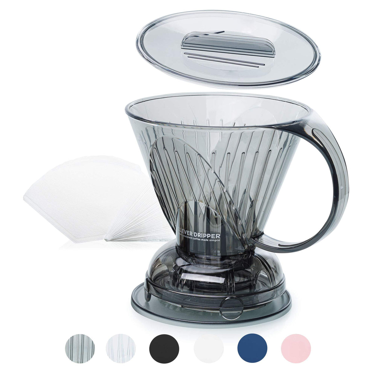 Clever dripper Cloud front view showing sleek BPA-free body and capacity benefit