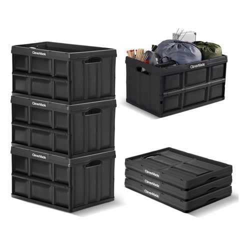 CleverMade front view of 62L collapsible bin showing durable design and large capacity