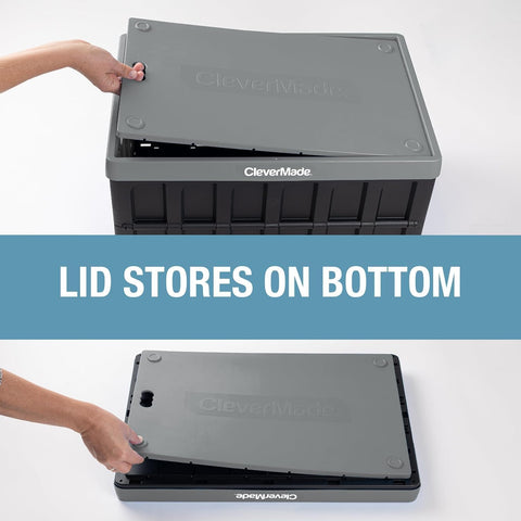 CleverMade loaded bin in car trunk showing cargo organization and transport reliability