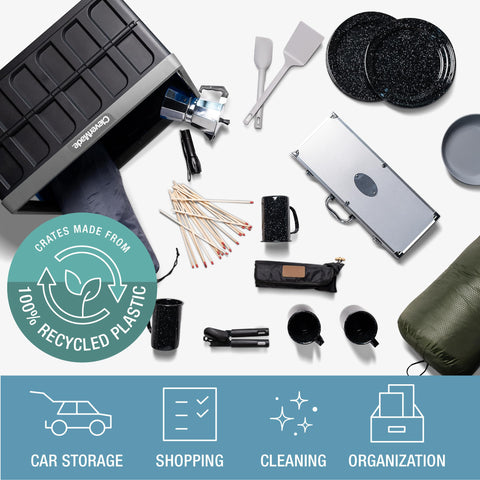 CleverMade collapsed bin flat profile illustrating compact 2.5-inch storage advantage