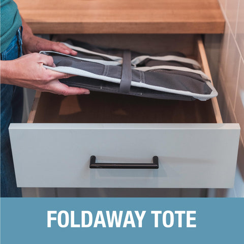 CleverMade collapsed flat to show slim storage saving closet space