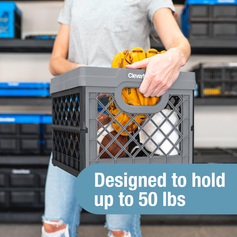 CleverMade folded EcoCrate stored flat in car trunk saving space