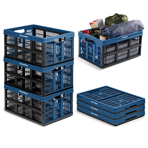 CleverMade front view of three-pack ocean crates showing color and size benefit