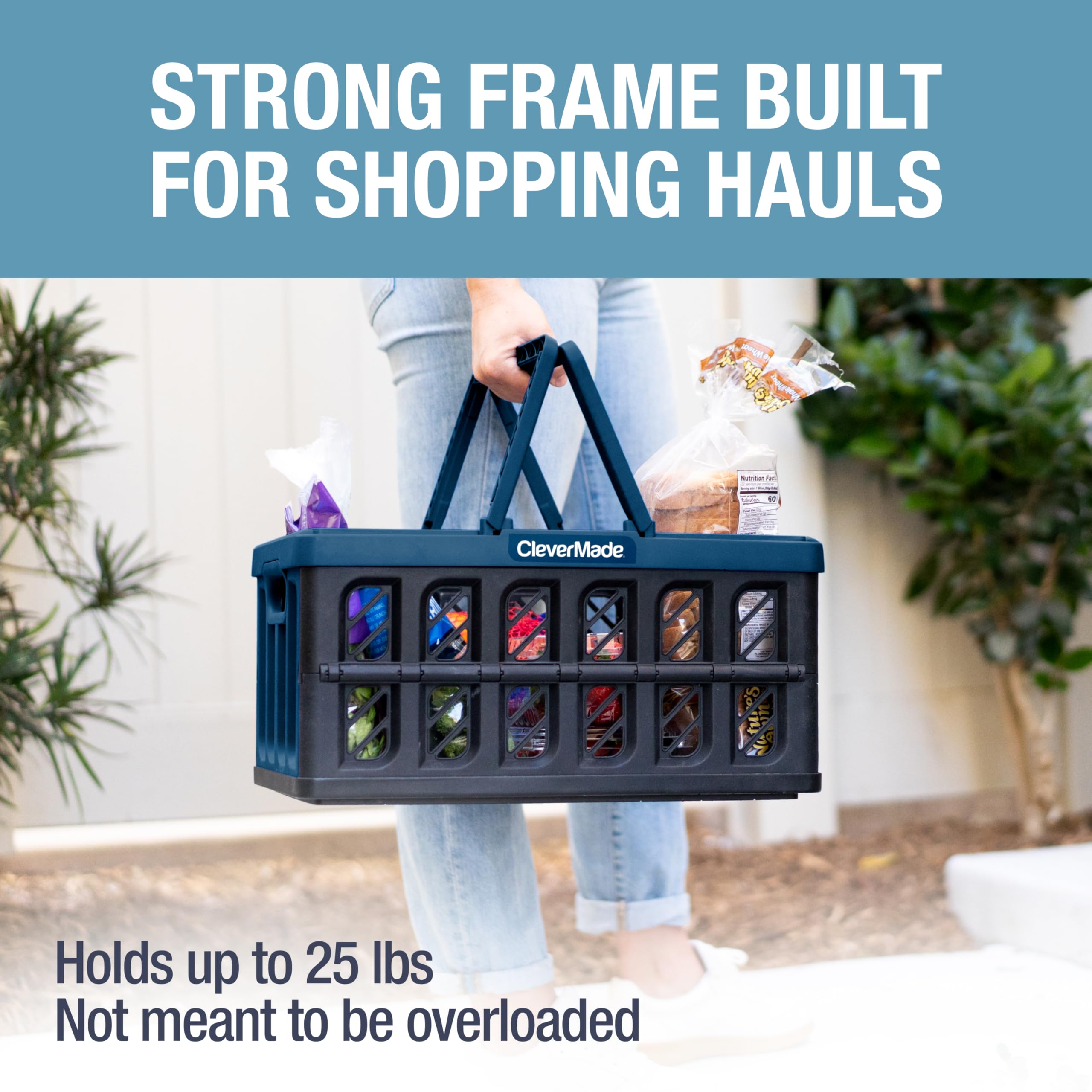 CleverMade close-up of basket handle for easy carrying and secure grip