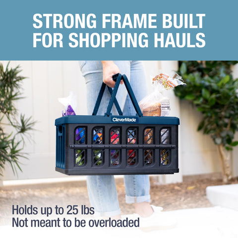 CleverMade close-up of basket handle for easy carrying and secure grip