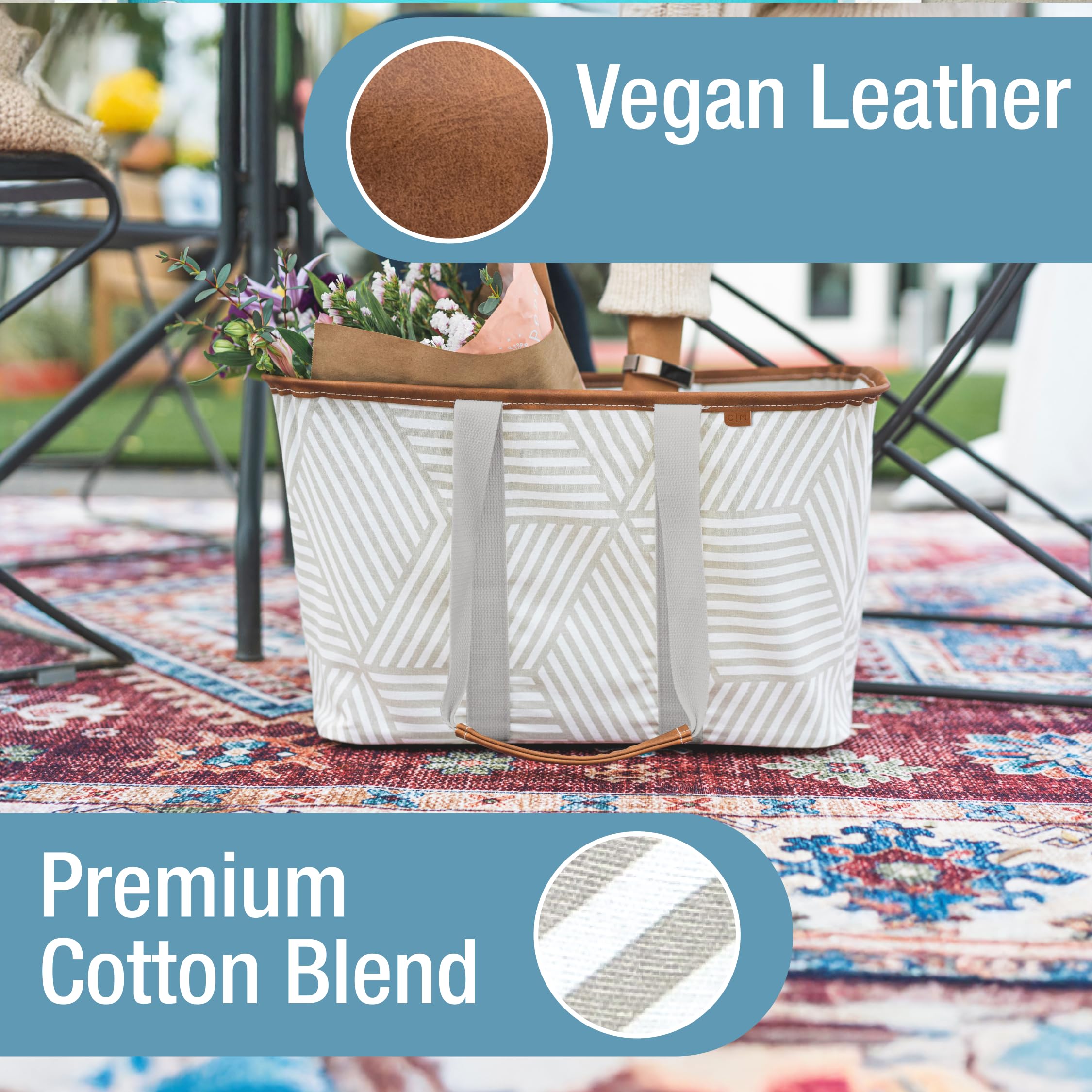 CleverMade handles with soft-touch grips for comfortable carrying of groceries