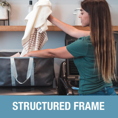 CleverMade tote in car trunk organizing groceries and sports gear for tidy transport