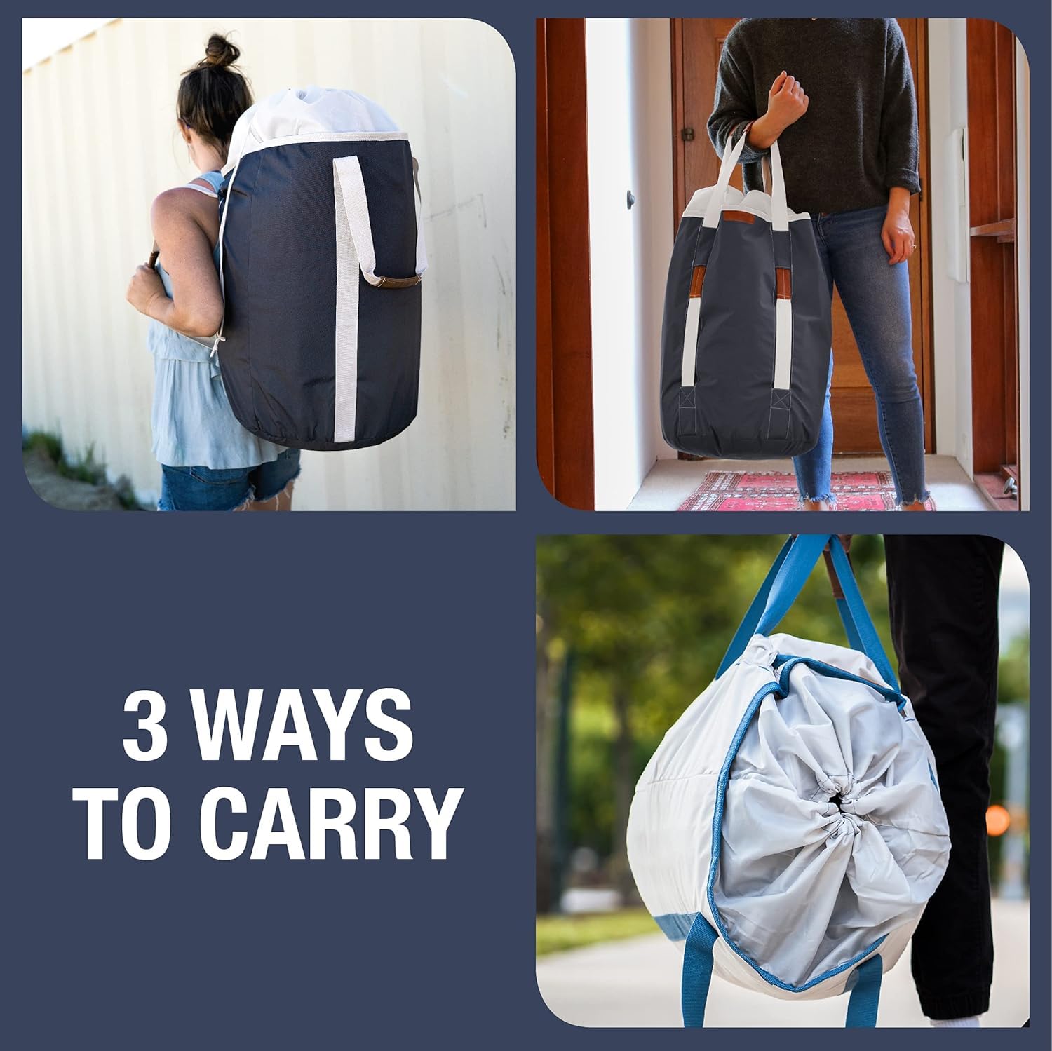 CleverMade drawstring top closed keeping contents concealed and secure