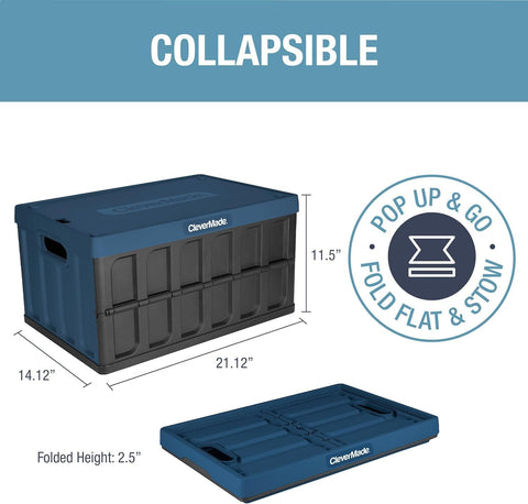 CleverMade close-up of lid nested under bin demonstrating compact lid storage benefit