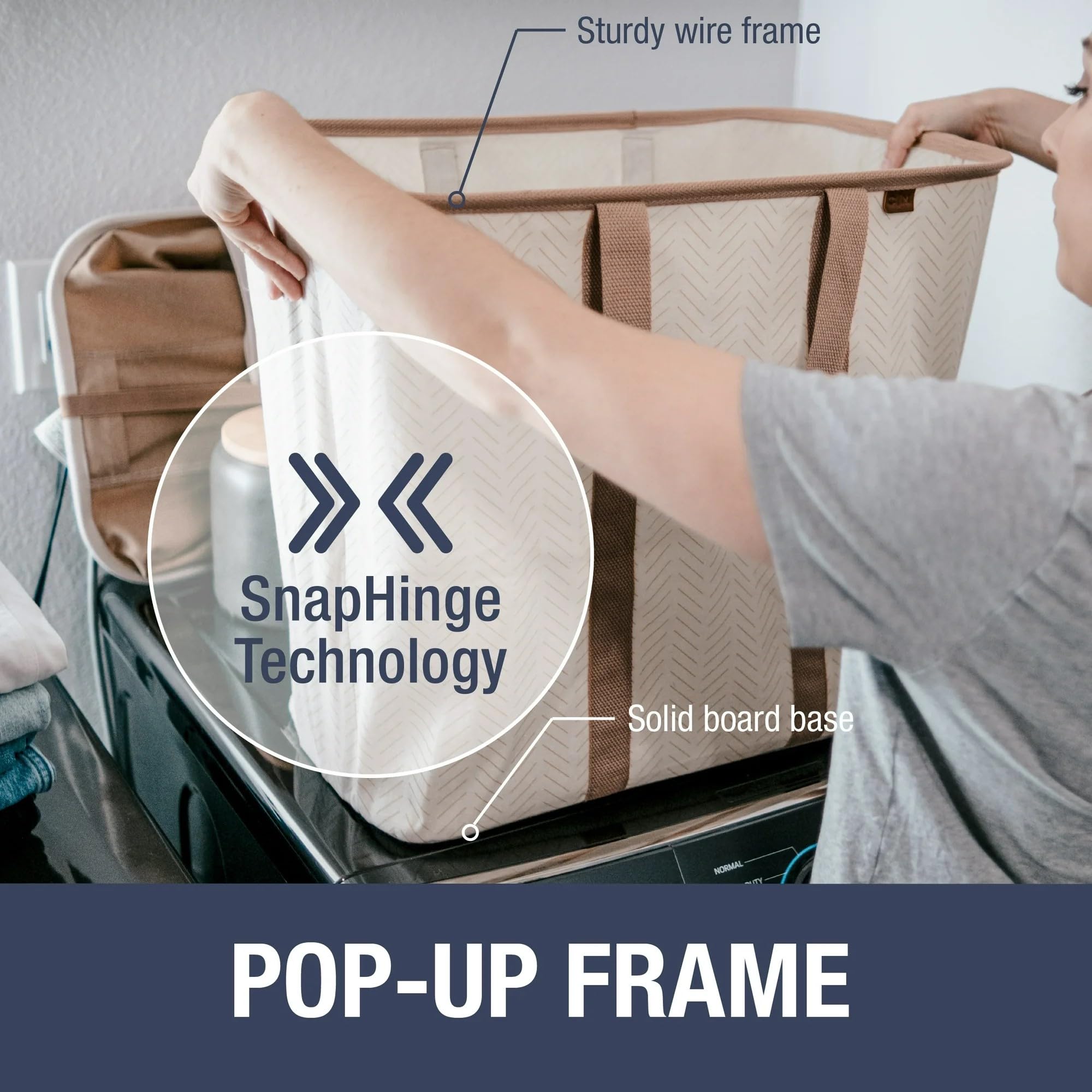 CleverMade LUXE collapsed flat comparison demonstrating compact storage benefit