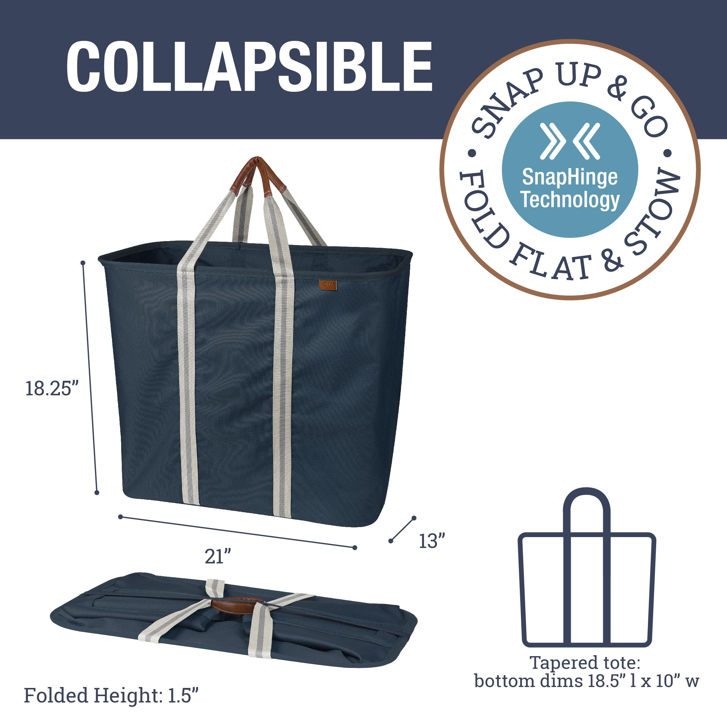 CleverMade LUXE open top displaying 64L capacity and roomy interior benefit