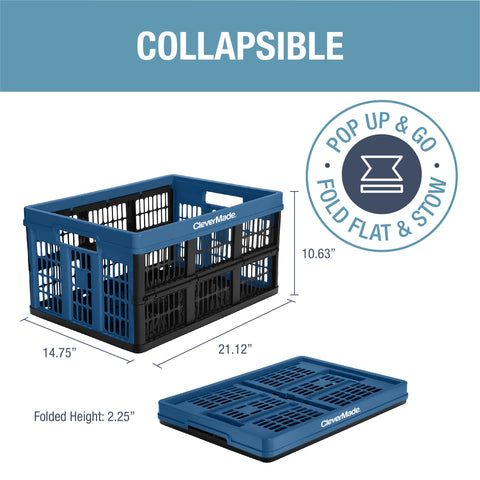 CleverMade open crate with groceries demonstrating organized transport benefit