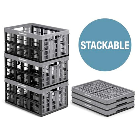 CleverMade crate next to ruler and hand showing 45L size and capacity benefit