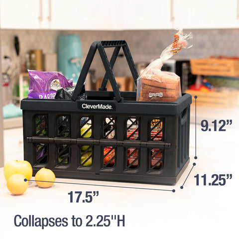 CleverMade stacked baskets in car trunk for stable transport and organization