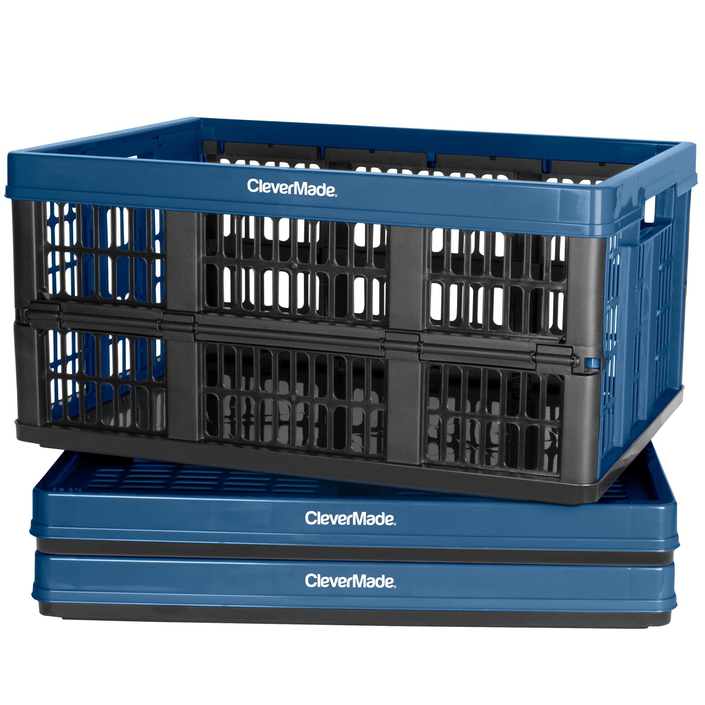 CleverMade crate holding tools in garage demonstrating heavy-duty storage benefit