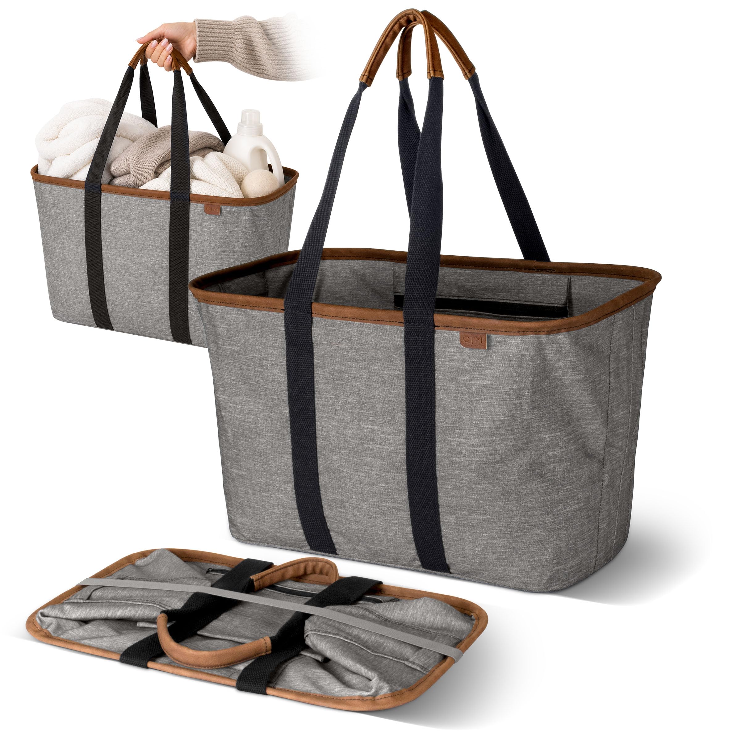 CleverMade tote front view showing structured upright design and neat look