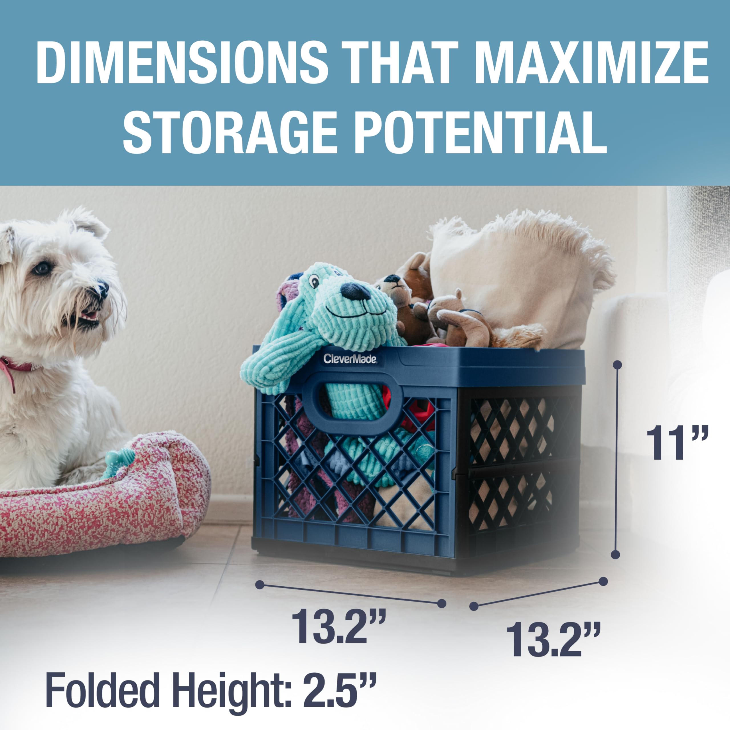 CleverMade crate holding hanging files using built-in rails for neat paperwork storage
