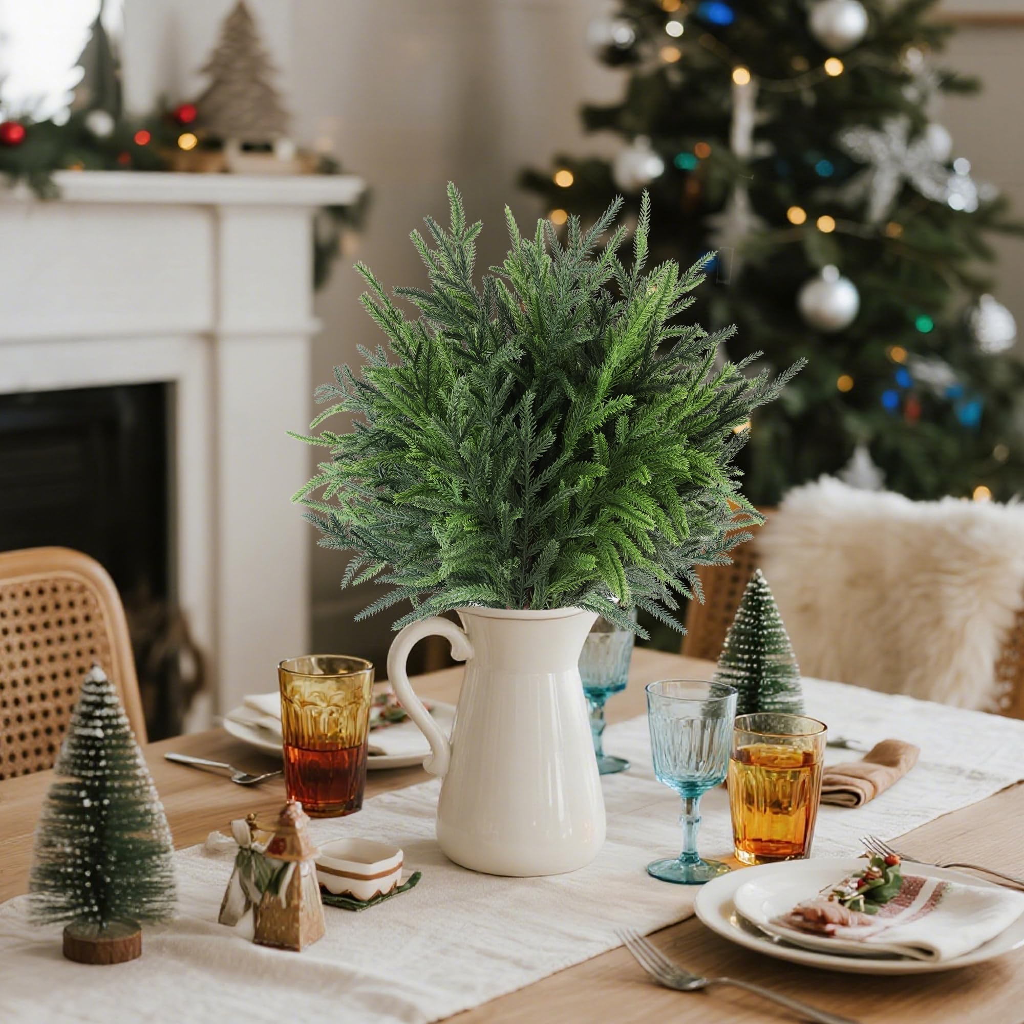 Cllayees stems mixed into garland demonstrating layered texture and festive upgrade