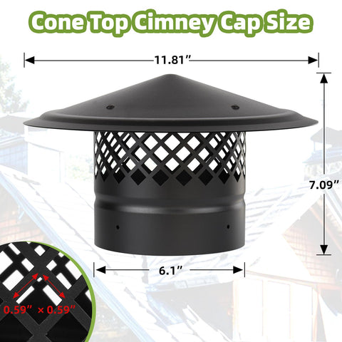CLLOMAGY cap installed on a stove pipe showing improved draft and pipe protection
