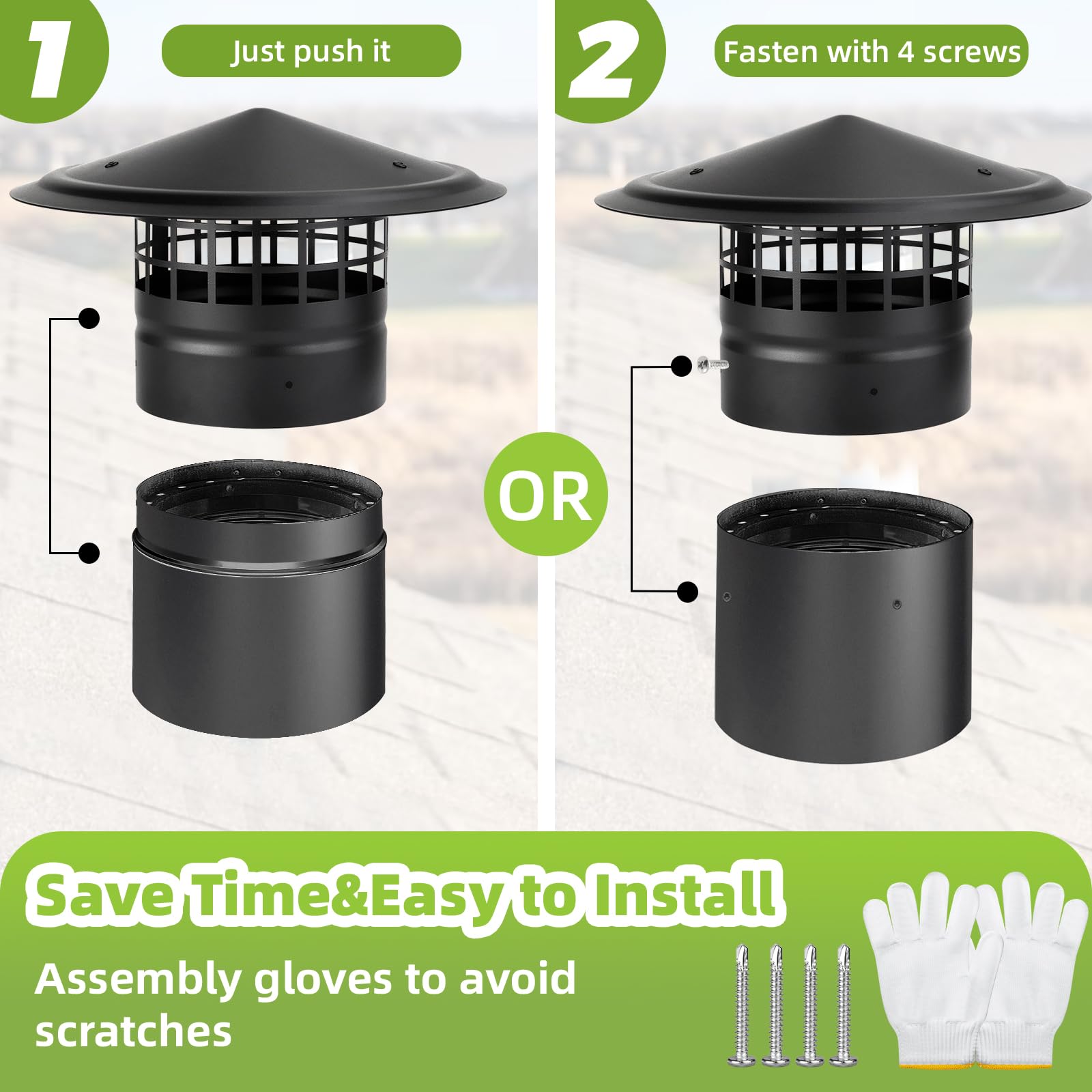 CLLOMAGY pre-drilled holes and screws for secure wind-resistant mounting