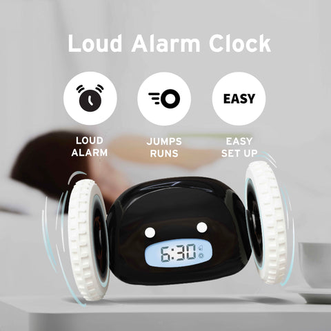 CLOCKY close-up of display and buttons highlighting easy setup benefit