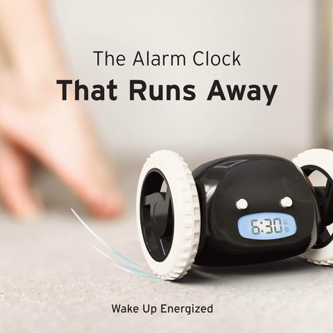 CLOCKY on dorm room nightstand providing wake-up solution for students benefit