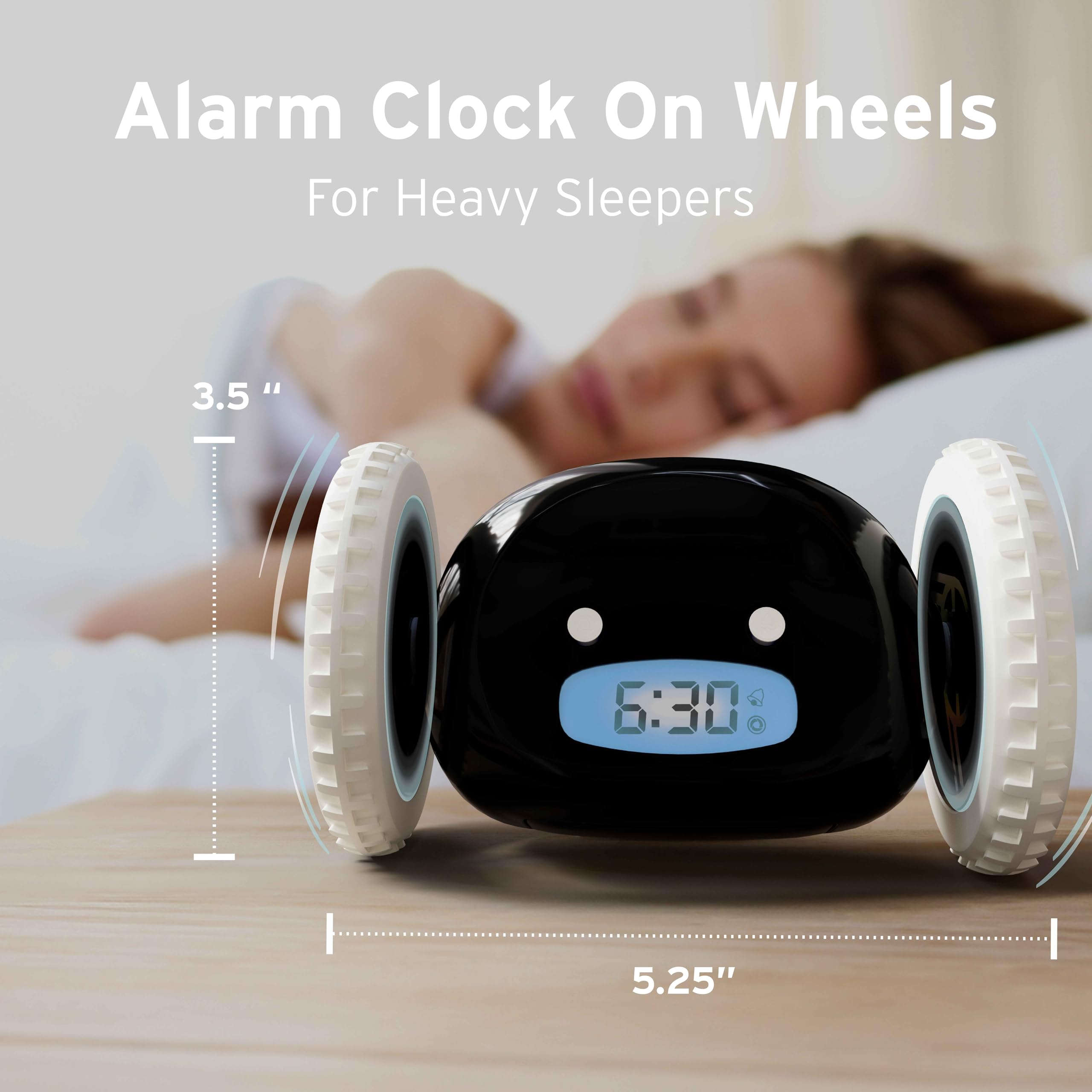 CLOCKY a child chasing it showing playful motivation to get out of bed benefit