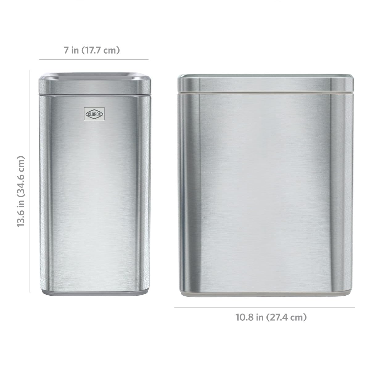 Clorox slim can next to toilet showing scale and fit advantage