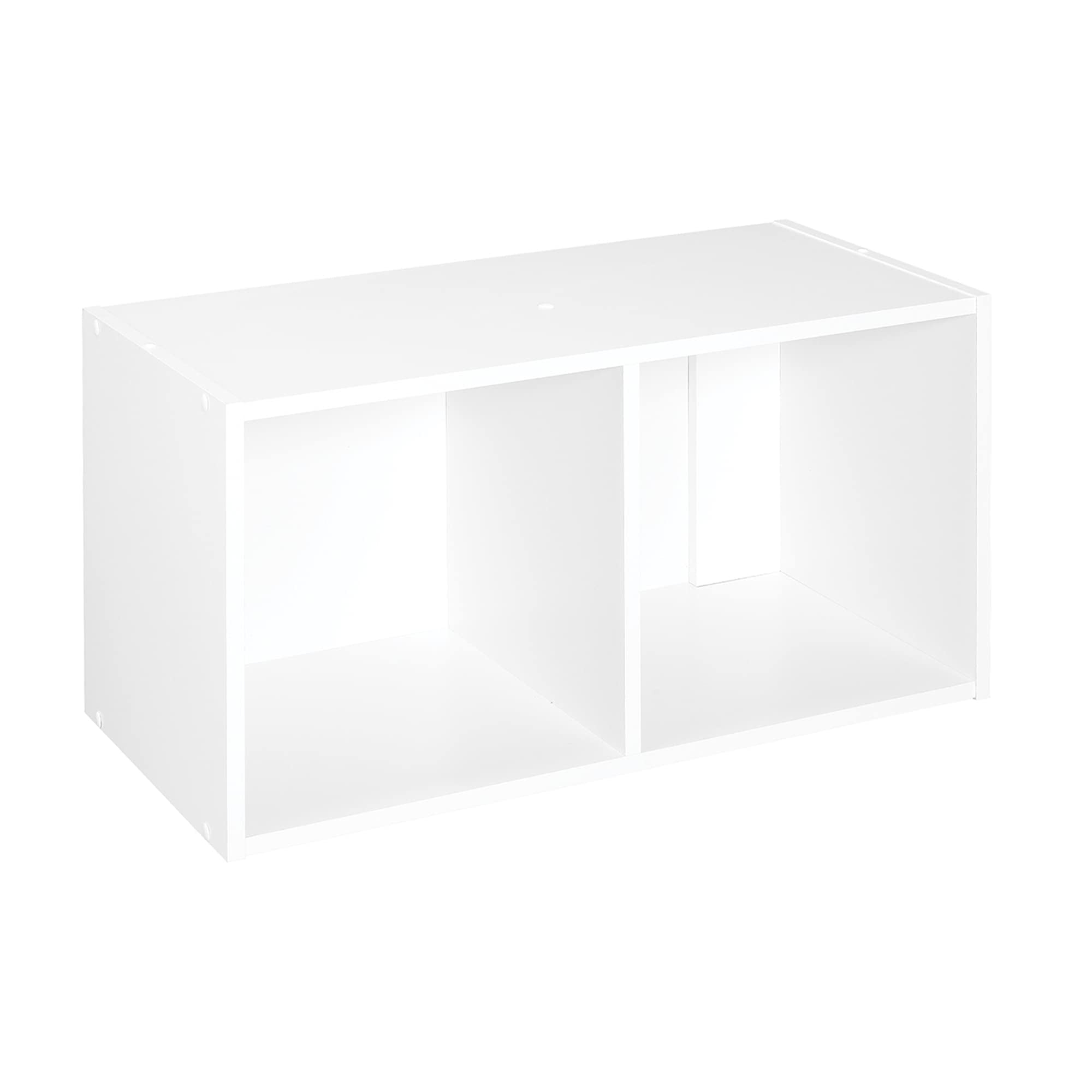 ClosetMaid 2-cube shelf front view showing neat storage benefit